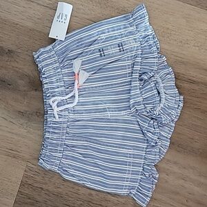 NWT Baby GAP Striped Ruffle Cotton shorts 18-24m Blue White